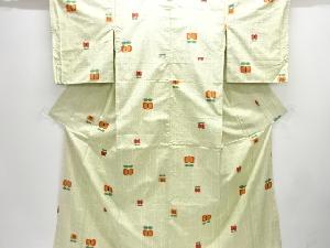 遠州椿模様織り出し手織り紬着物